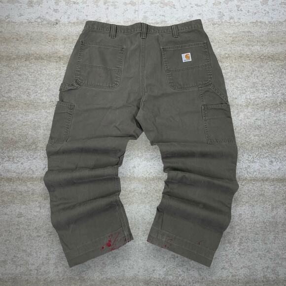 Carhartt Other - Vintage 90s Carhartt Carpenter Pants 38x28 Baggy Fit Dark Green Canvas Painters